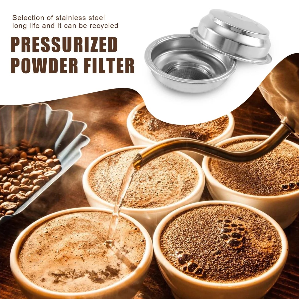 A86I-2PCS الفولاذ المقاوم للصدأ 58 مللي متر القهوة الشاي سلة المرشح ل ماكينة القهوة اسبريسو اكسسوارات وعاء مسحوق الضغط