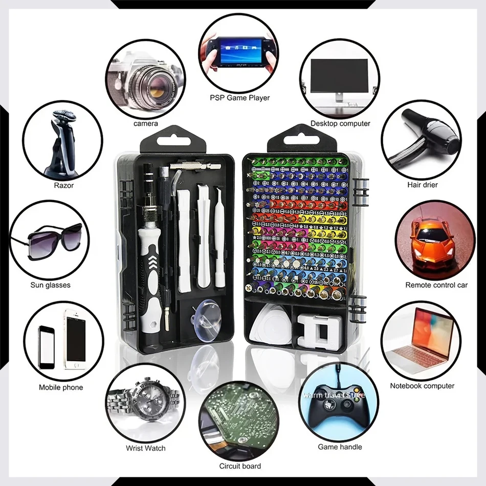 117 Pcs Precision Screwdriver Set For Phone Repair Tool Magnetic Bits Magnet Mini Screwdriver For Glasses Watch Screwdriver Kit