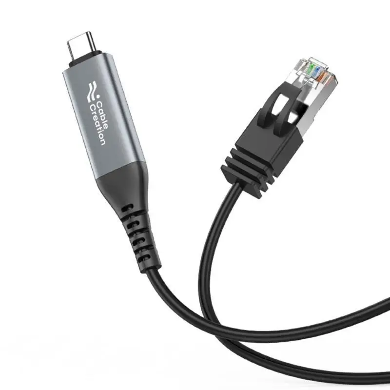 

31BA Gaming Type C to RJ45 Networking Cable 10/100/1000Mbps for Low Latency Fast Speed Internet in Online Play
