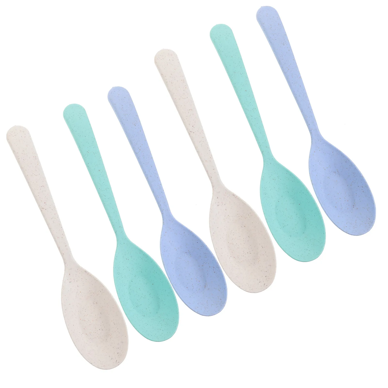 

6Pcs Children Anti-Scald Spoons Made from Wheat Straw Natural Eco-Friendly Reusable Soup Spoons for Kids Home Restaurant Outdoor