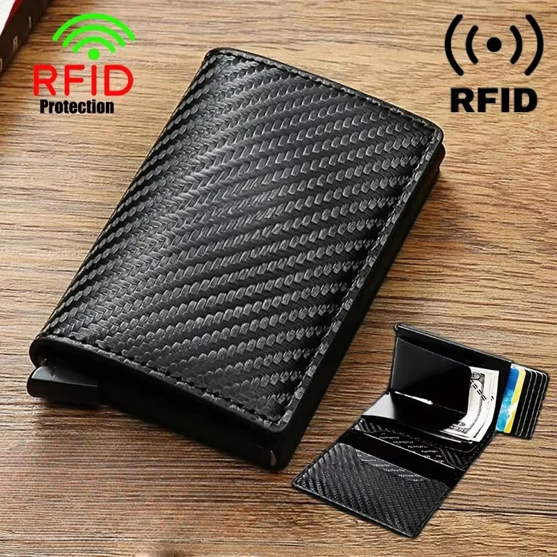 Anti Thief Rfid Credit Card Carbon Fiber Leather PU Men Wallet Gift  For VW Golf 5 6 7 8 GTI  Polo Mk6 R Mk7 Mk4 5