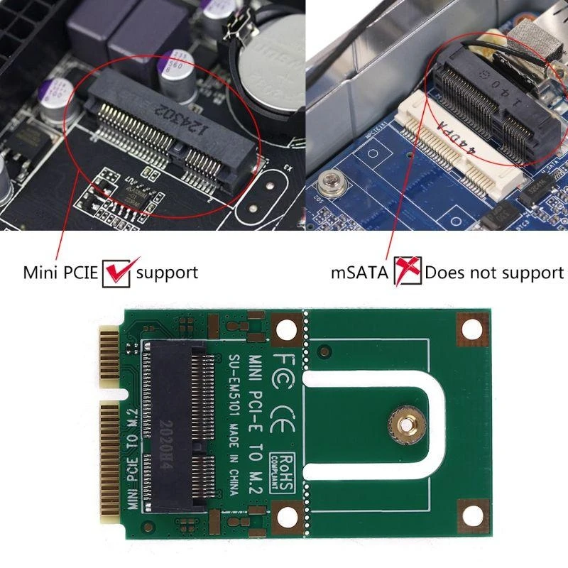 Mini PCI-E to for M.2 Expansion Card Converter NGFFF for Key E Adapter No Need for Extra Power Adapter Driver 83CF