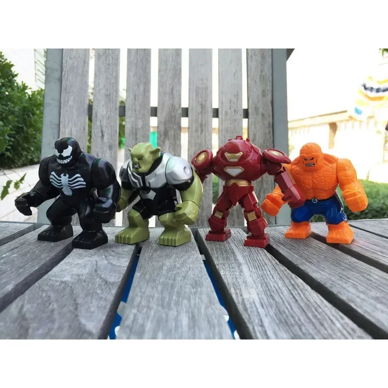 Figuras de acción de superhéroes de Marvel, minifiguras de bloques de construcción, Hulk, hombre de piedra, Iron Man, juguete de bloques de montaje, regalo para niños