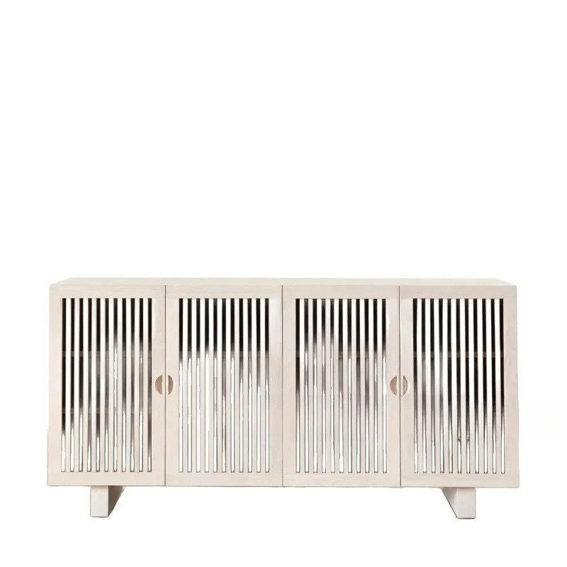 

American solid wood dining side cabinet, living room wall locker, antique porch French retro storage