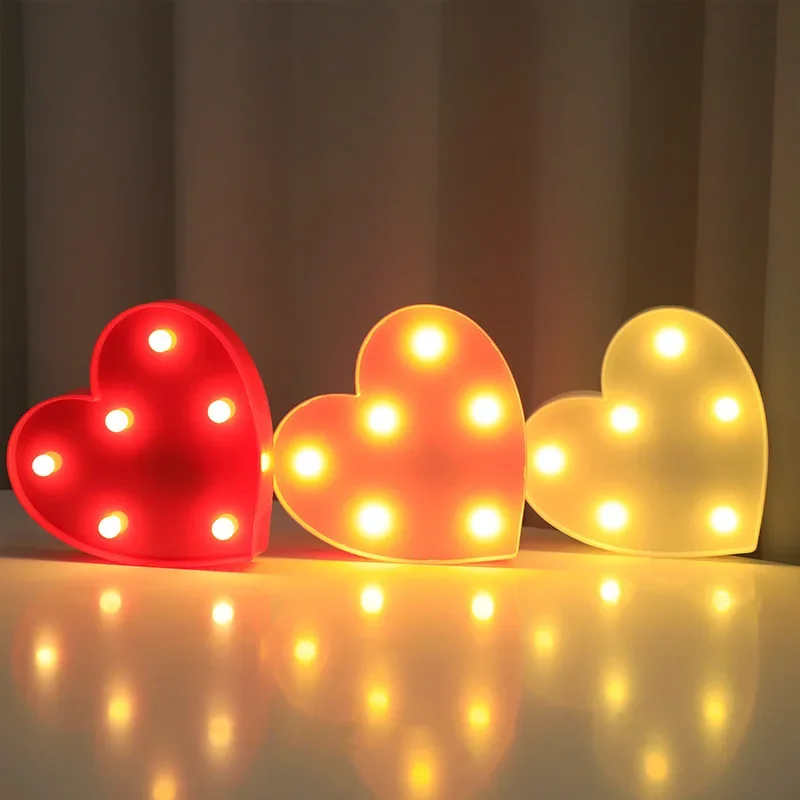 Liebe Herz LED Lampe Hochzeit Party Romantische Rot Rosa Nachtlicht Ornament Geburtstag Weihnachten Home Dekoration Valentinstag Geschenk – Detail 6