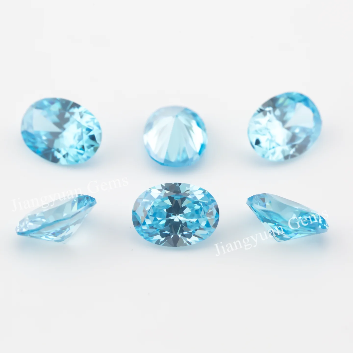 楕円形のキュービックジルコニア,サイズ3x5〜10x12mm,合成宝石,石,緑,青,コーヒーのチューブ