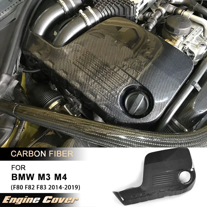 Car Front Engine Cover Trim for BMW F80 M3 F82 F83 M4 2014-2019 Hood Inside Engine Cover Trim Bonnet Body Kit Carbon Fiber