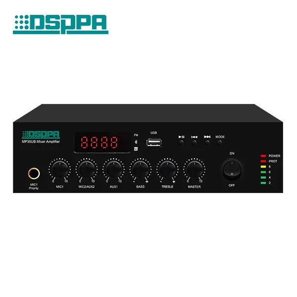 DSPPA Pa System Mini Digital Mixer Amplifier With Wall Speaker