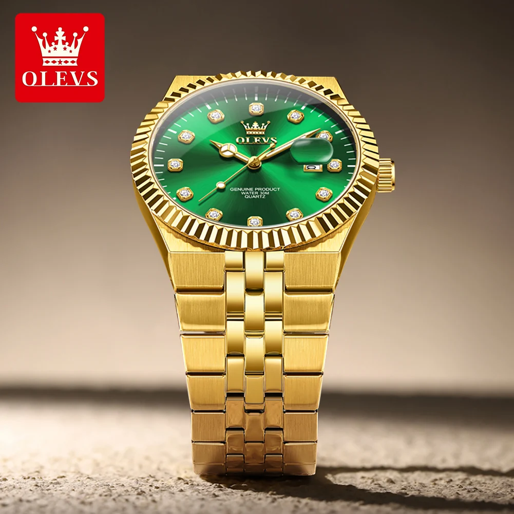 OLEVS 2989 Men Watch Fashion Dial High Quality Night-light Function Quartz Movement Timing Waterproof Elegance Watch For Men