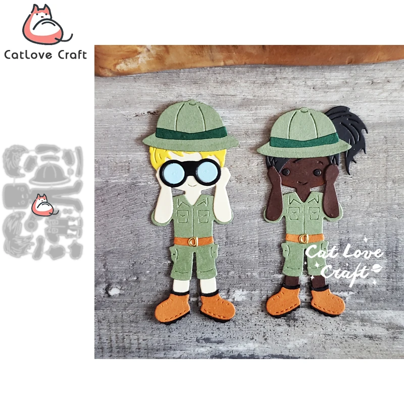 Catlove Binoculars Outdoor Safari Boy Girl Metal Cutting Dies Scrapbooking Stencil Die Cuts Card Making Craft Embossing New 2023