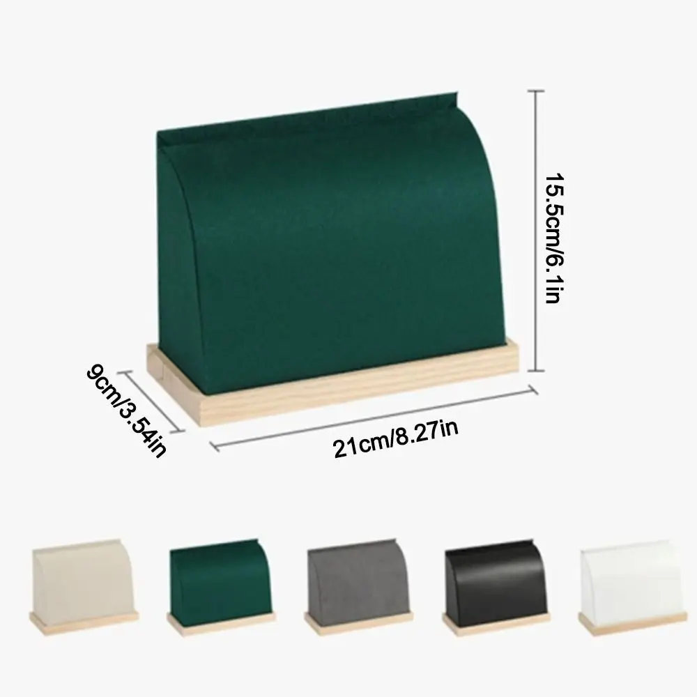 Arc-Shaped สร้อยคอขาตั้งตู้โชว์กํามะหยี่/PU เครื่องประดับไม้คอลเลกชันแฟชั่นเครื่องประดับ