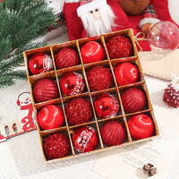 16Pcs 6CM Christmas Decoration Ball Hanging Christmas Tree Pendants Ornament for Home Decor Party Supplies New Year Gift Navidad