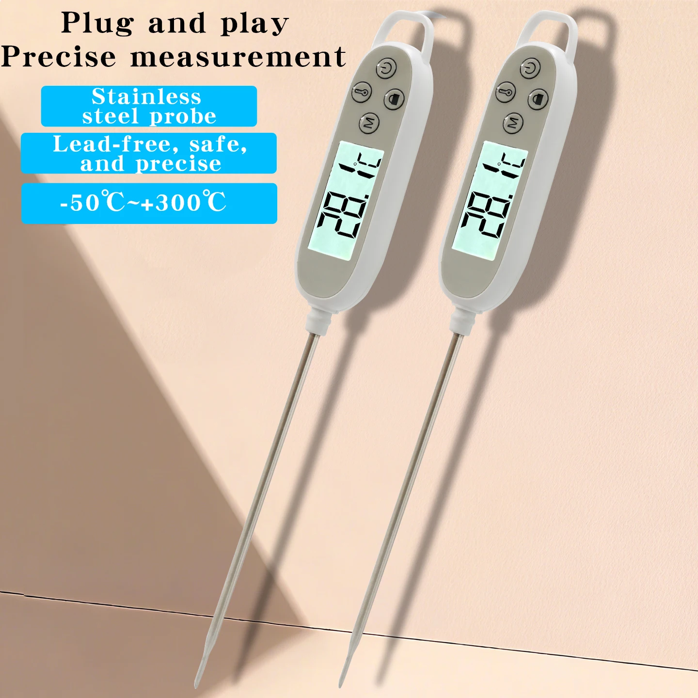 High-Precision Digital Food Thermometer – For Baking, Cooking, and Baby Food, Measures Water, Oil, Milk, and Core Temperatures