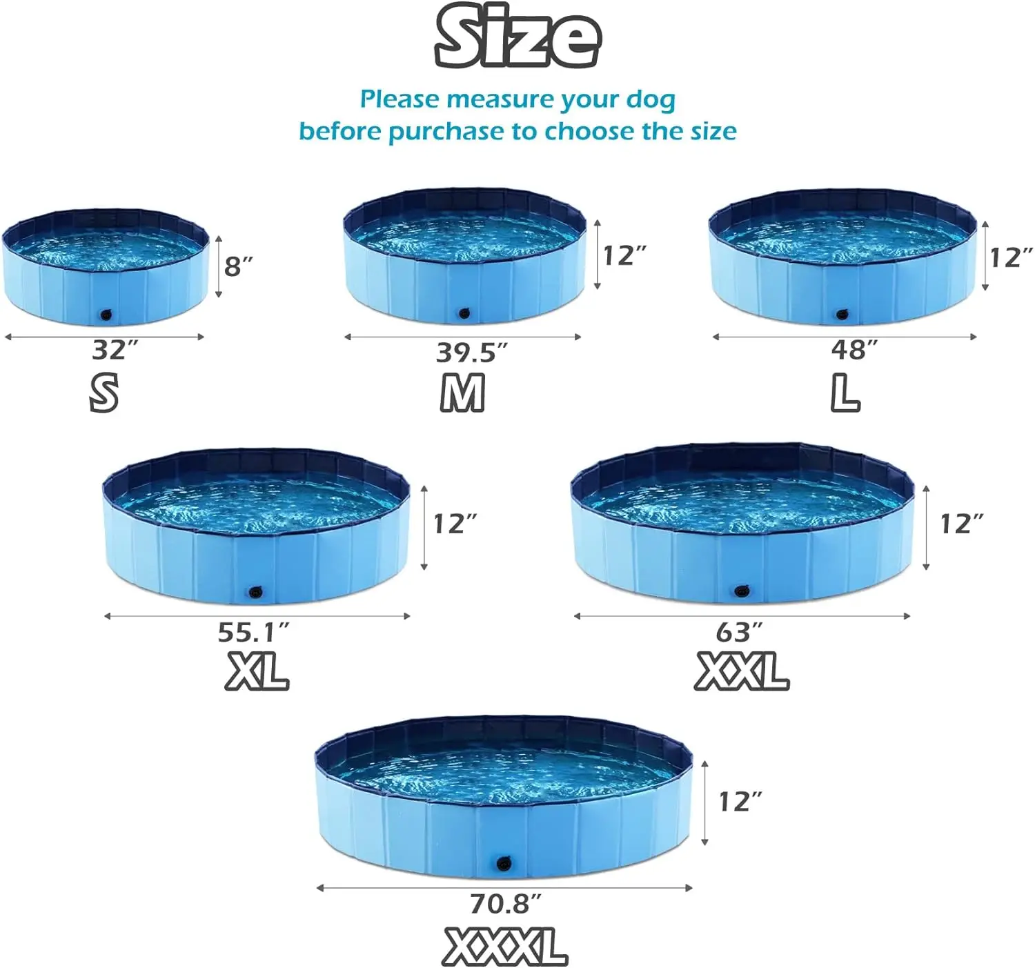 Jasonwell-Piscina dobrável para animais de estimação, banheira dobrável, piscina infantil, Doggie Wading para cachorro