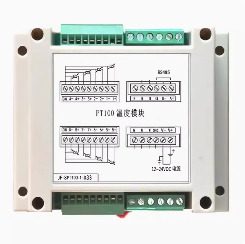 8 channels temperature collection Pt100 module support Modbus-RTU kingview configuration king