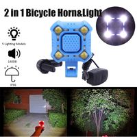 Waterproof 2 in 1 Bicycle Horn Light Night Riding 140DB Bike Bells USB Rechargeable Safety Riding LED Headlights Road Bike