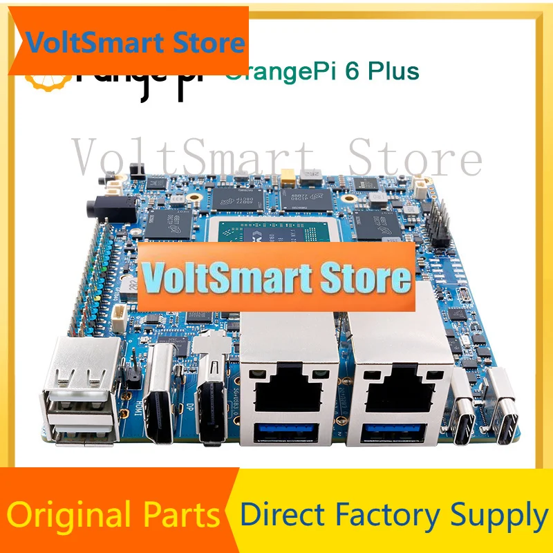 VoltSOrange Pi 6 Plus 16GB+Cooler+100W Power Supply DDR5 CIX CD8180/CD8160 SoC Mini PC M2 NVME SSD 45TOPS NPU Single Board Compu