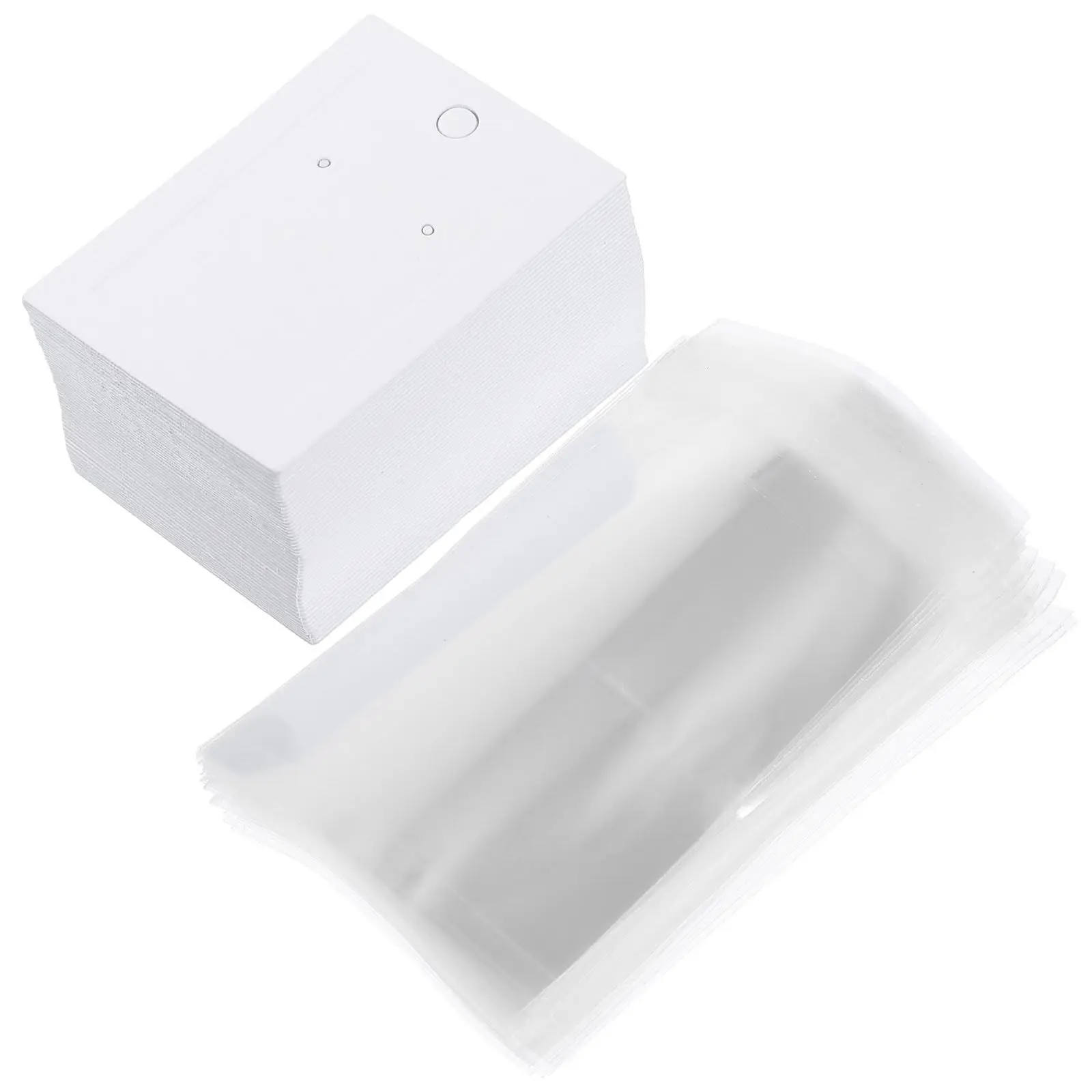 

100Pcs White Cardboard Earring Display Holders Rectangle Jewelry Display Cards with Hanging Hole for Retail Store Home Packaging