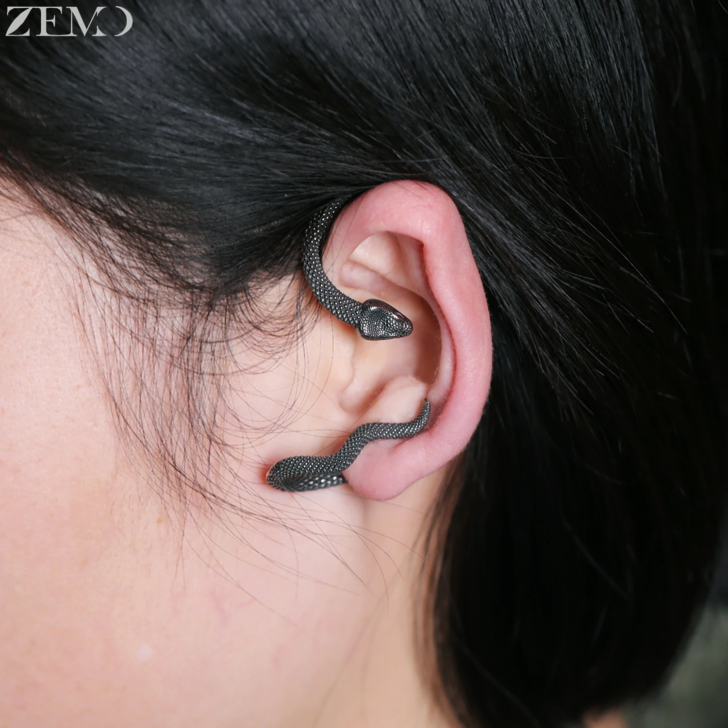 ZEMO 1 PC/1 Pair Punk Stainless Steel Clip-on Earrings Men Women Cool Snake Octopus No-Pierced Faux Fake Tragus Helix Piercings