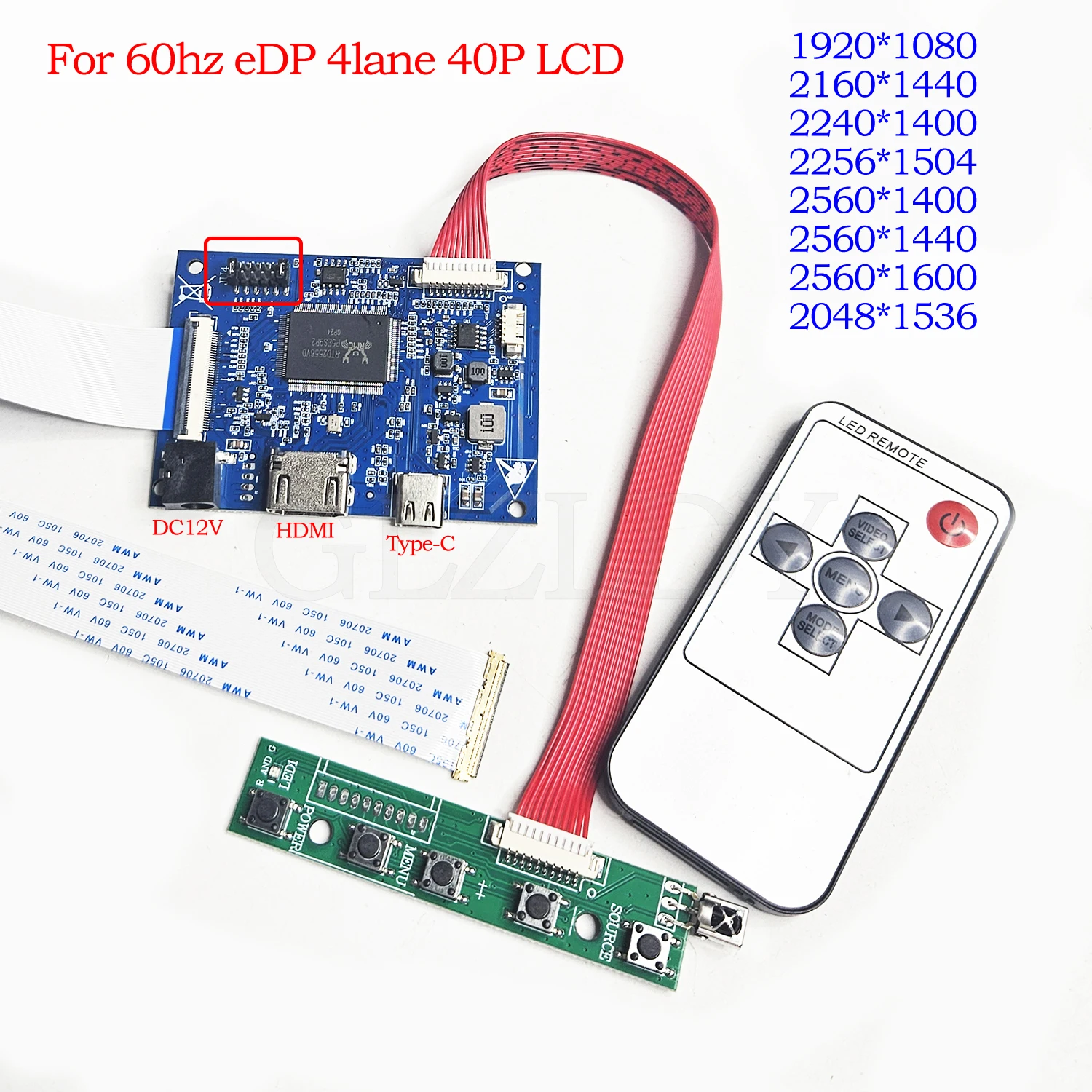 

Без привода для 1920*1080 2560*1440 2560*1600 EDP 4-контактный 40-контактный ЖК-дисплей для ноутбука, панель контроллера драйвера, вход HDMI type-c