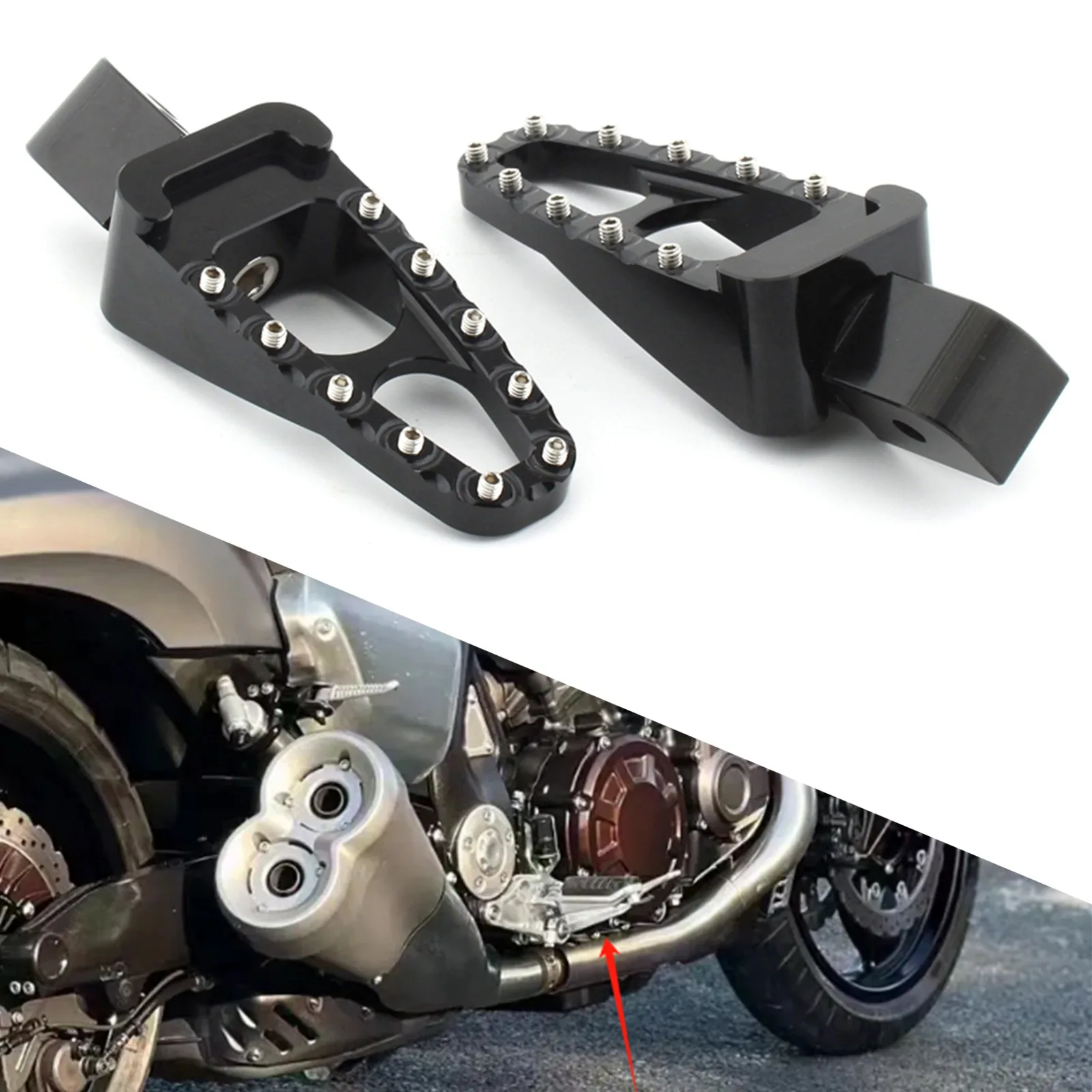 

Motorcycle Floorboard Riot Foot Pegs Footrest Pedals For Yamaha R6 R1 MT-01 MT-03 FZS1000