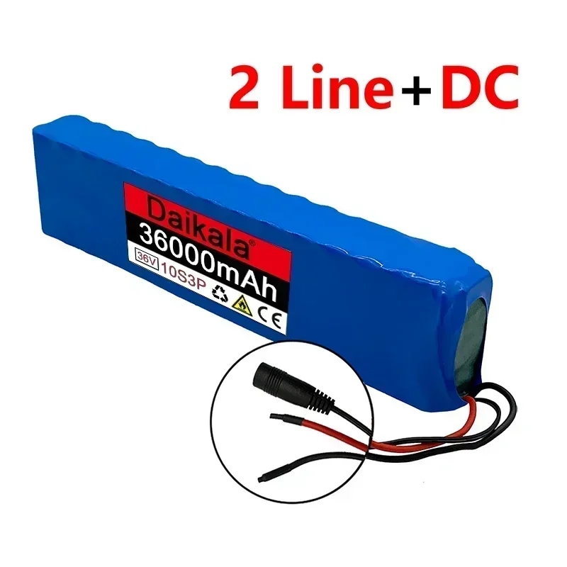 Rechargeable Lithium Battery 10S3P 36V 36Ah 18650 600W, Used for Bicycles, Scooters, and Electric Vehicles with BMS