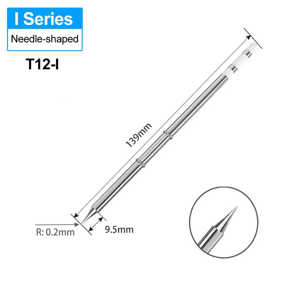 T12 Needle Hook Shaped Soldering Iron Tips T12-I ILS J02 JL02 for Hakko FX951 FX950 FM203 STC T12OLED DIY Welding Station