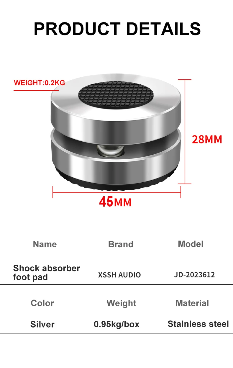 Hifi m8 spike xssh audio audiophile lautsprecher cd verstärker ständer aluminium edelstahl isolation fuß spike schock dämpfung pad – Detail 10