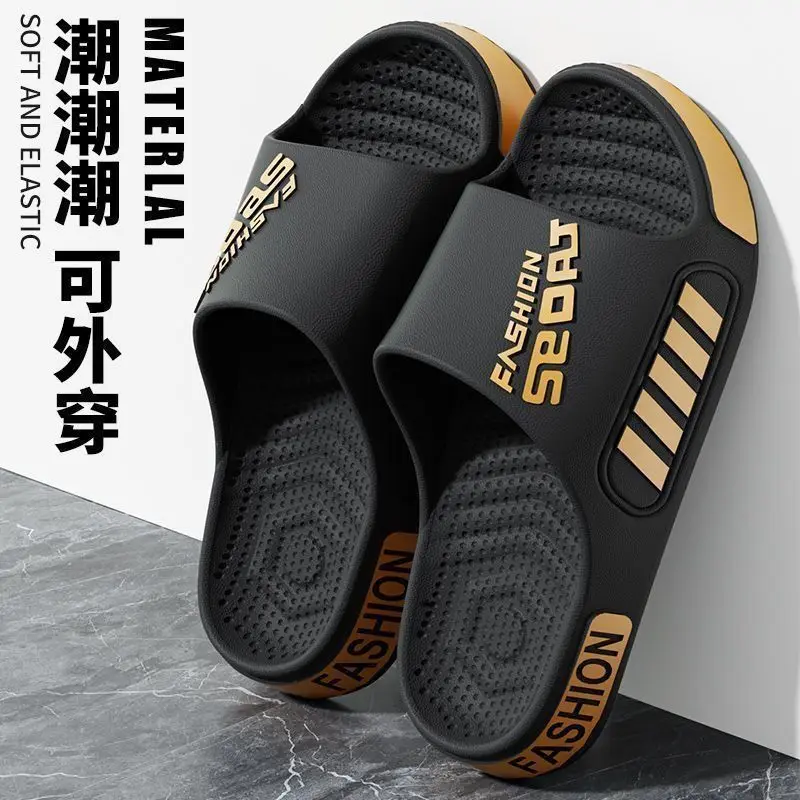 

Men's slippers summer wear 2026 home bath non-slip large size sports sandals thick bottom wear-resistant casual versatile