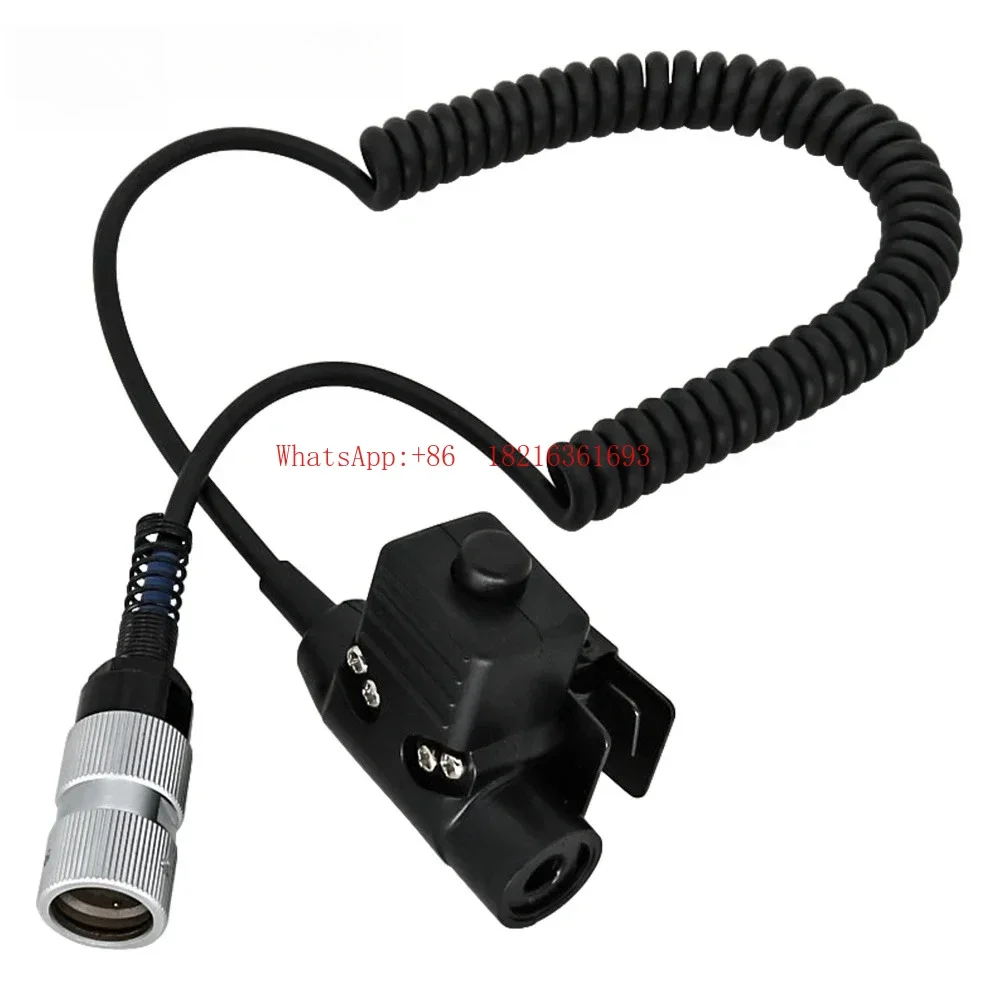 2026GOOD Radio Model Tactical Intercom Handset + Folding Spring Antenna Accessories U94 6-pin PTT For AN/PRC-152 AN/PRC-148