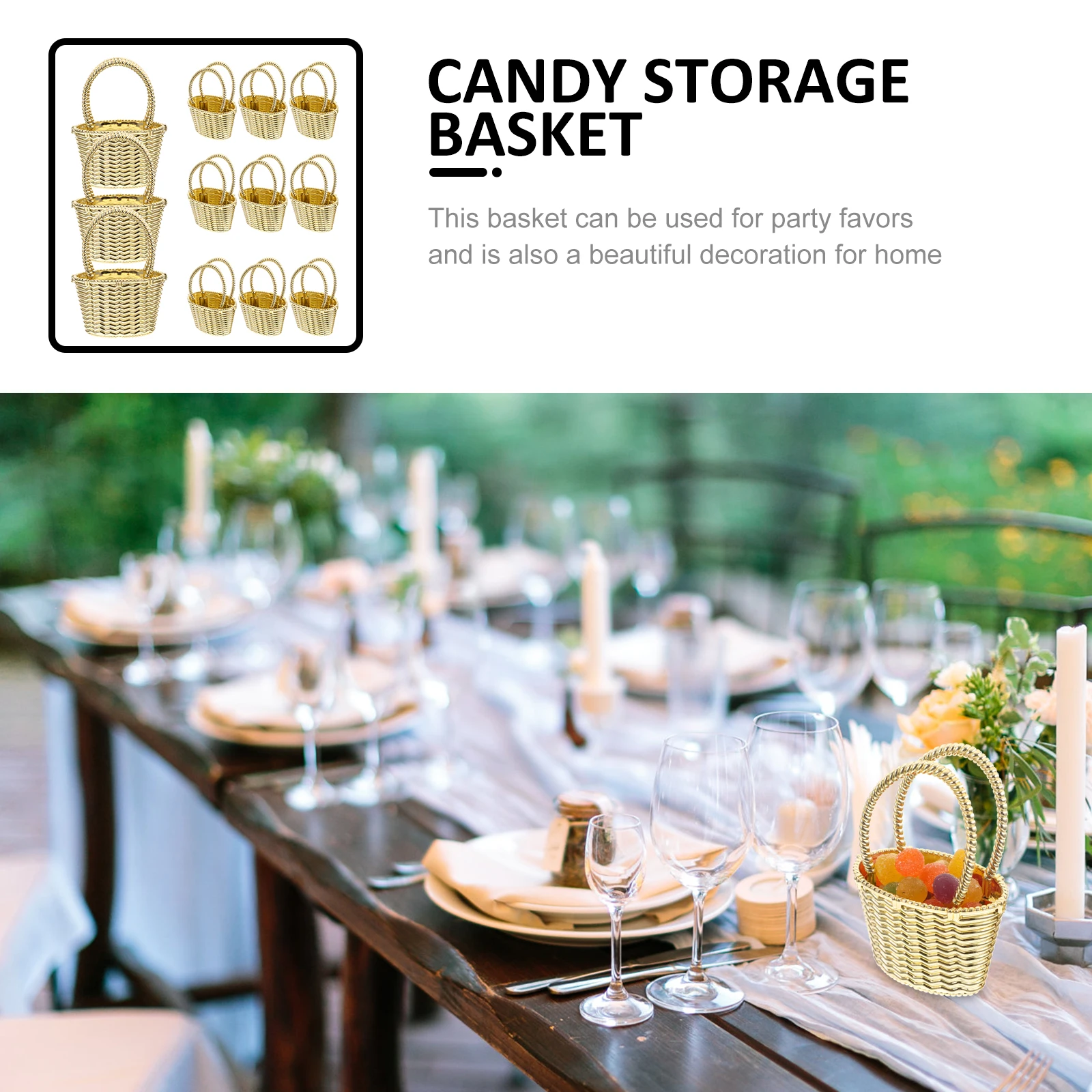 

12pcs Candy Box Small Baskets Wedding Gift Mini Favor Party Treats Plastic Baby Shower Decorations Storage Basket Home Office