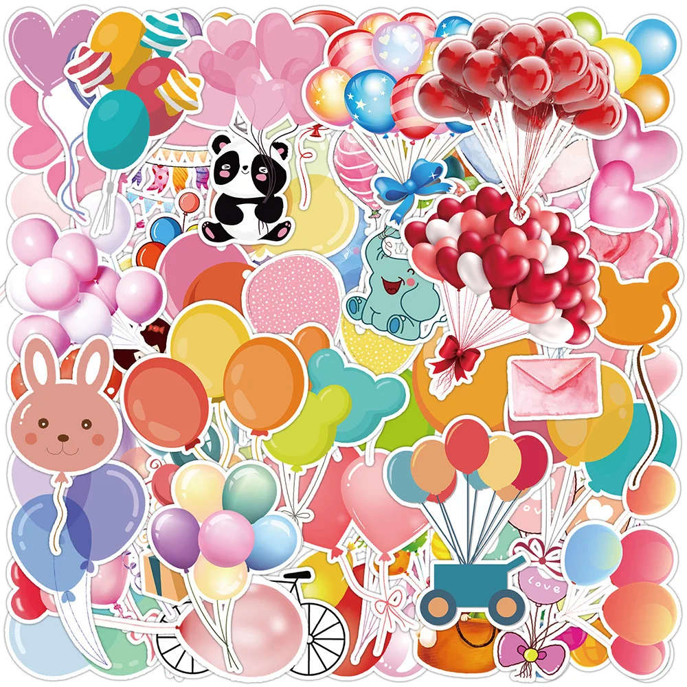 10/30/50pcs Cute Cartoon Balloon Animal Stickers Holiday Party Decoration Decal Laptop Phone Notebook Suitcase Car Wall Sticker