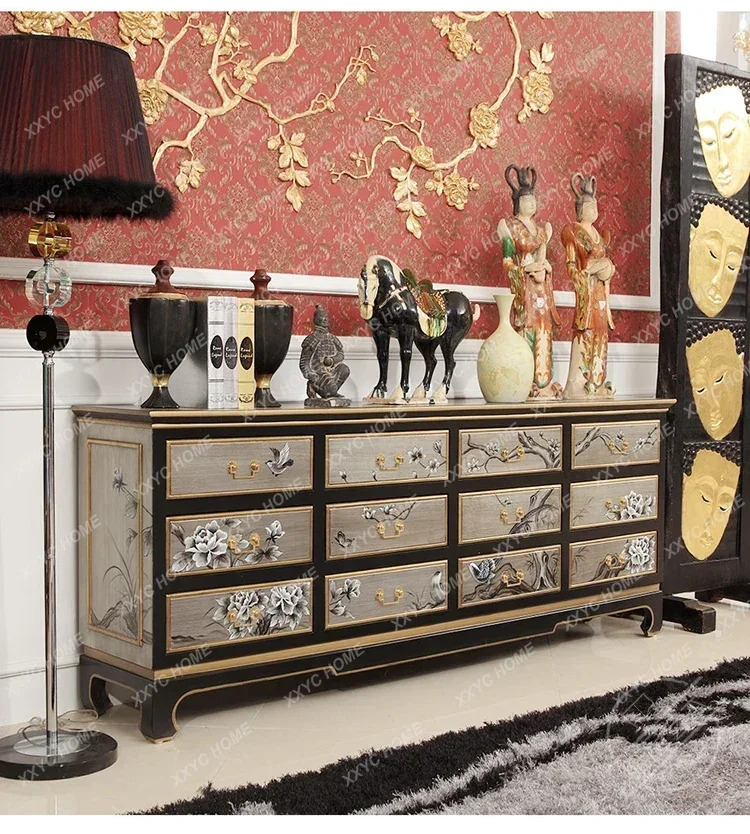 

A Multi-Drawer Cabinet Vintage Upscale 12 Chest of Drawers Storage Cabinet