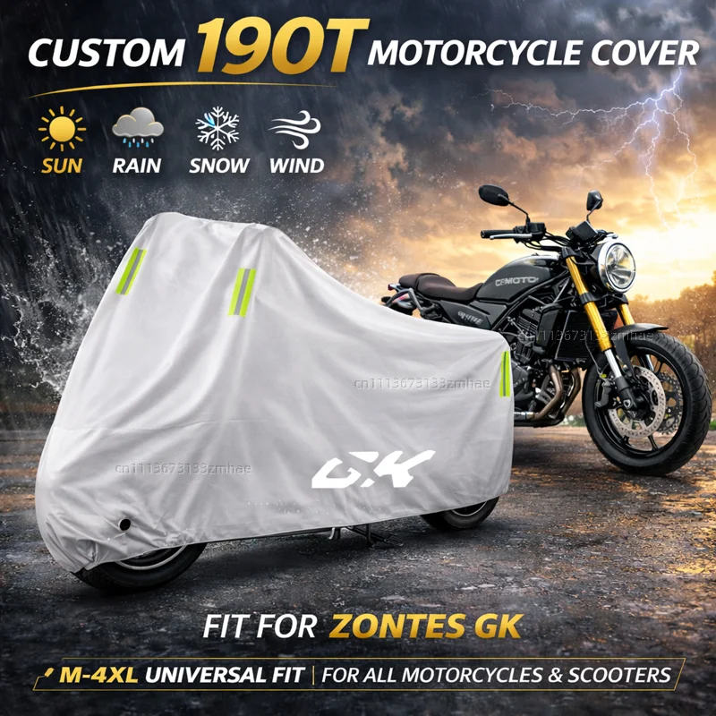 

Универсальный чехол для мотоцикла Zontes GK 125/GK 155/GK 125X, водонепроницаемый, сверхпрочный, для улицы, защита от дождя, пыли и солнца