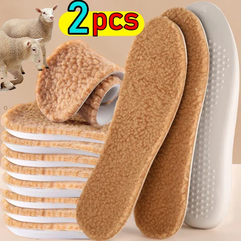 

Winter Warm Alpaca Wool Insoles Women Men Thicken Thermal Plush Foot Care Cushions Unisex Self-heating Snow Shoe Pads Inserts