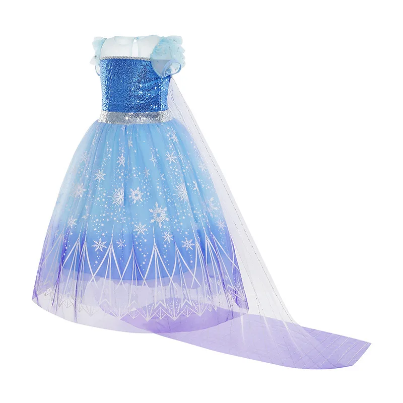 Elsa Costumes for Girls Princess Cosplay Dresses for Carnival Halloween Party Kids Costume Masquerade Dress Up Clothes