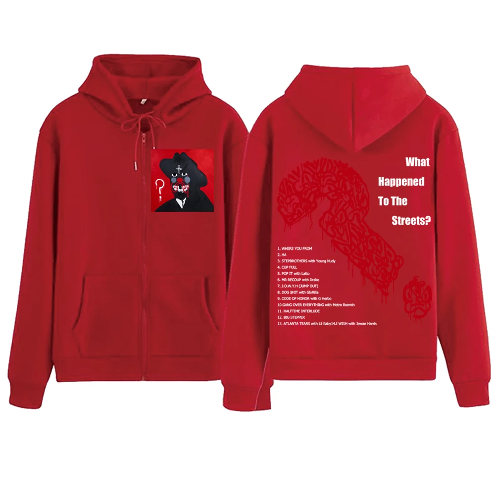 ما حدث إلى الشوارع 21 سافاج قلنسوة بسحاب رجل امرأة Harajuku البلوز القمم كم طويل الشارع الشهير البلوز