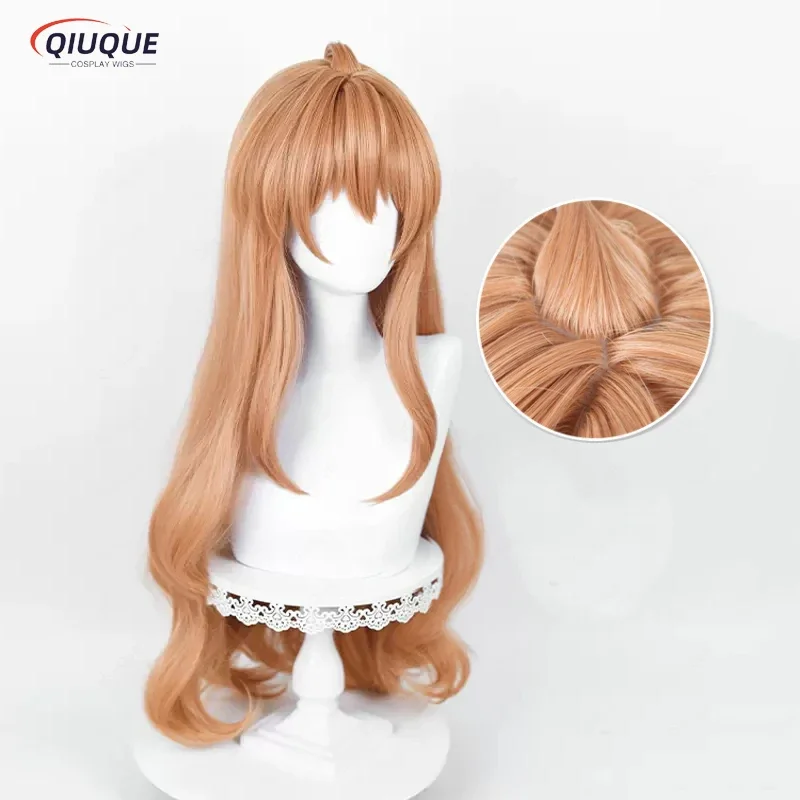 Anime TIGER×DRAGON Aisaka Taiga Cosplay Wig Orange Long TIGER DRAGON Toradora! Heat Resistant Synthetic Hair Wigs   Wig Cap