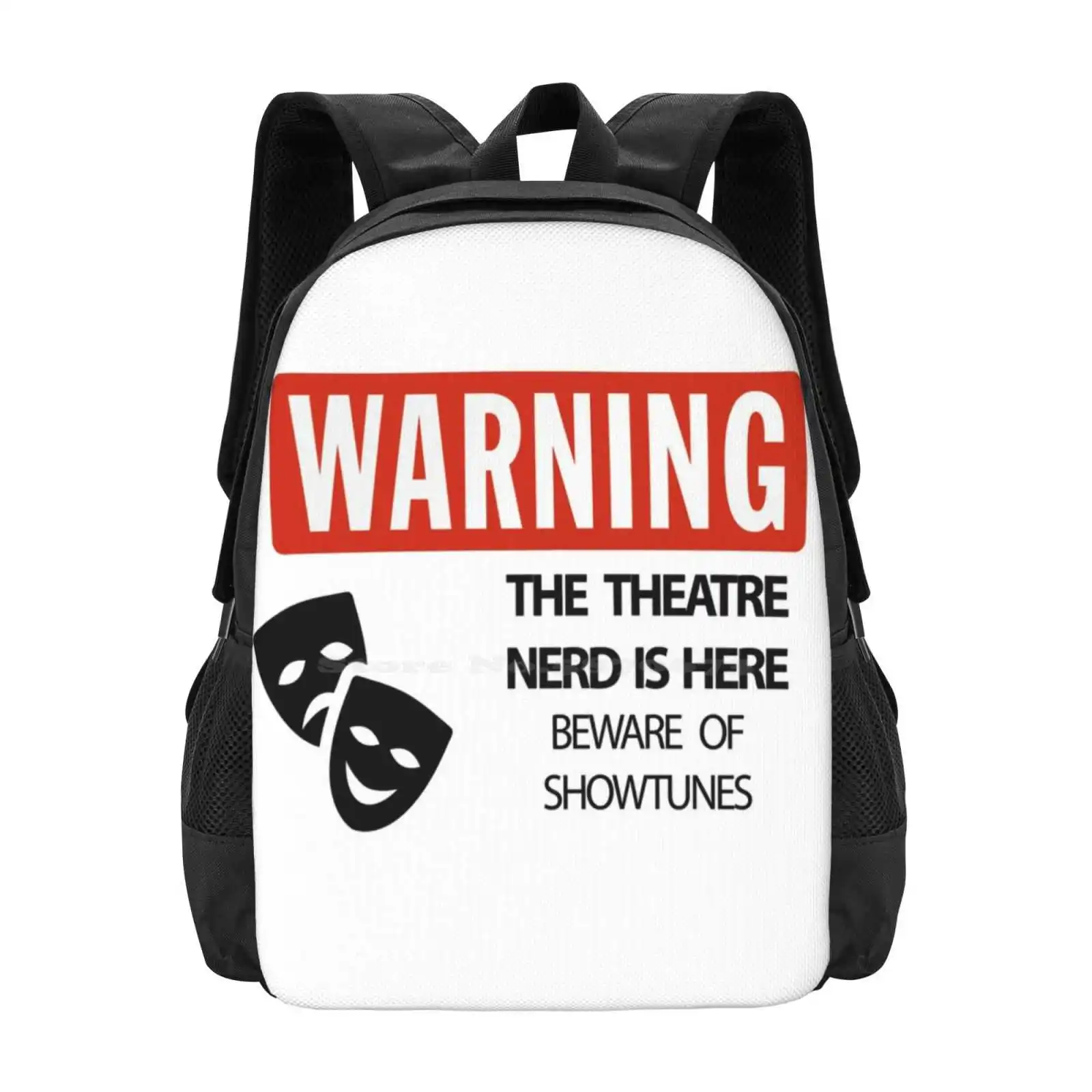 Warning Theatre Nerd School Bags Travel Laptop Backpack Broadway Showtunes Musical Warning Theatre Theater Nerd Wicked Dear