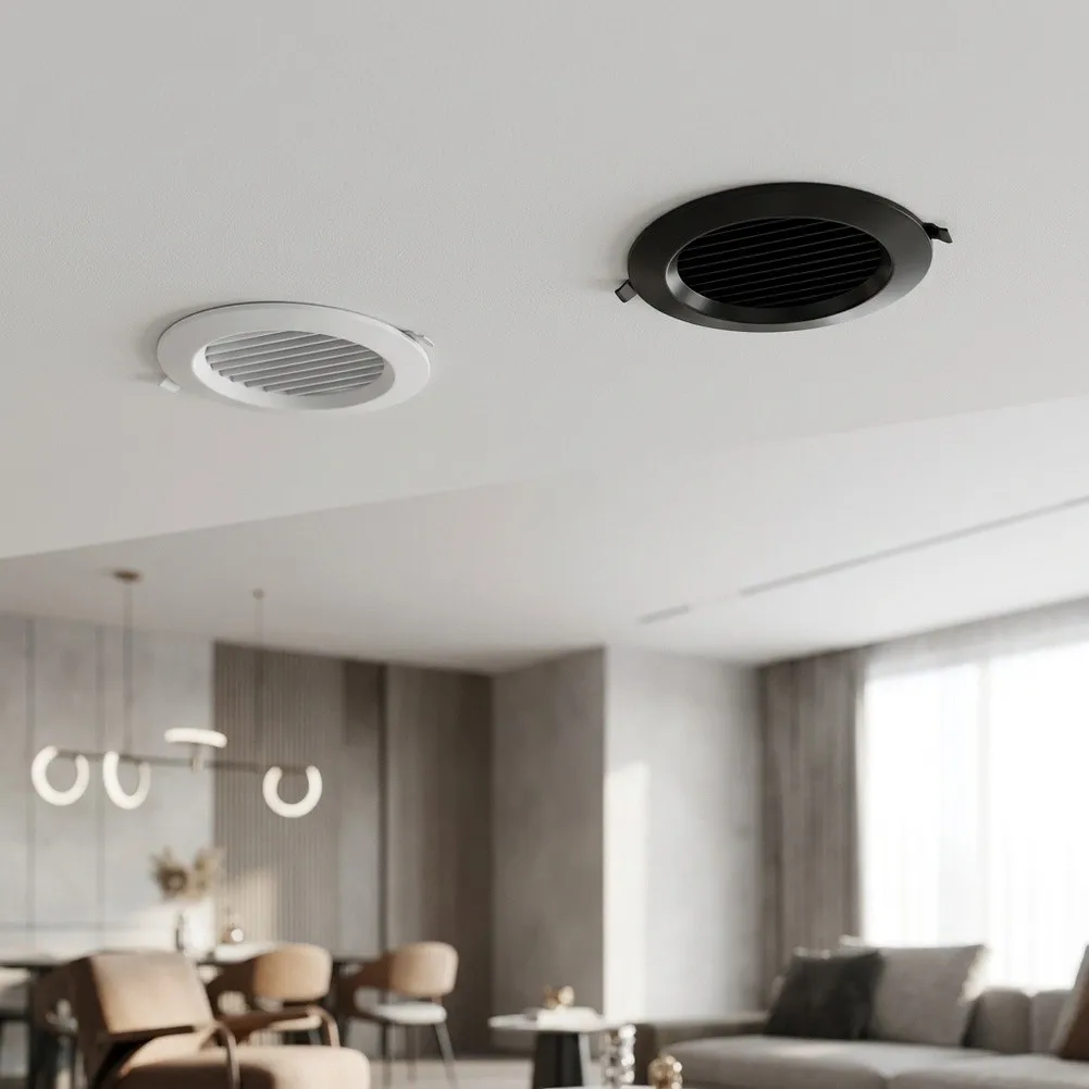 Hvac Wall Grille Black 5 Inch Ceiling Grille Secure Side Latches Abs Plastic Construction For Home Air Quality