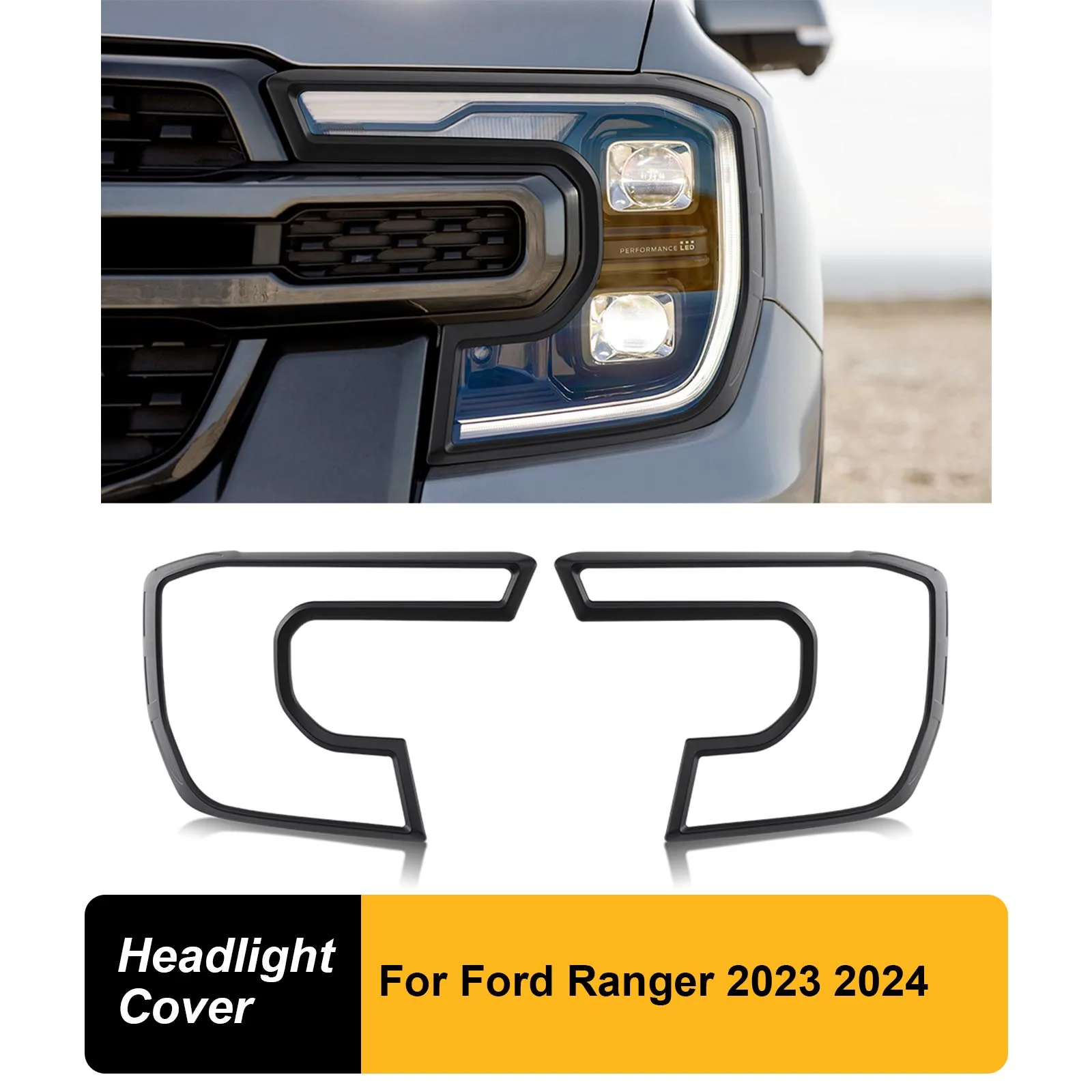 

Front Lamp Guard Protector Headlights Head Lights Cover For Ford Ranger Raptor T9 2023 2024 Next Gen Accessories