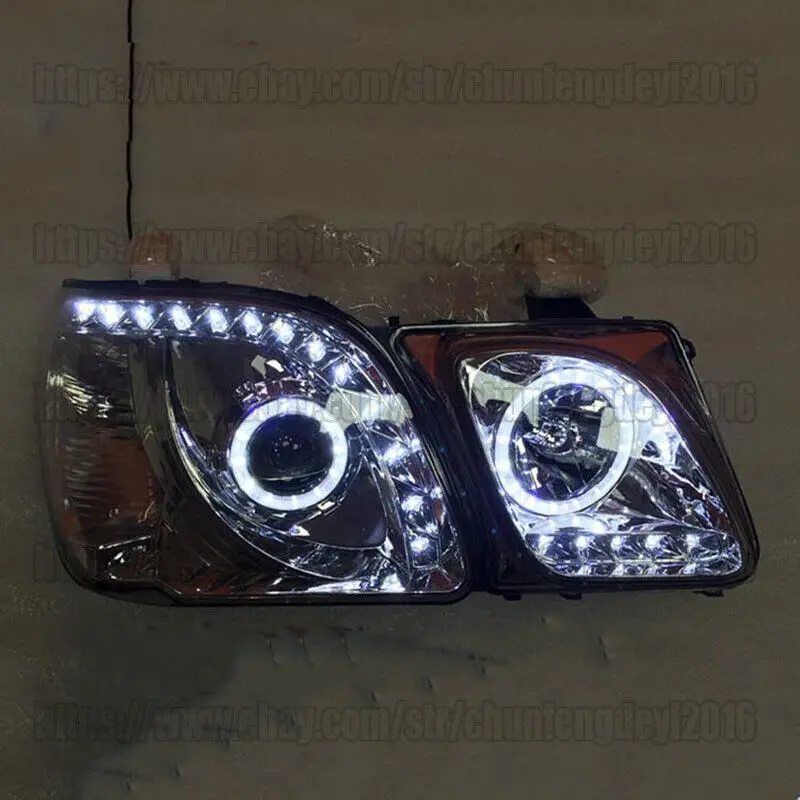 For Toyota Lexus LX470 UZL100 LC100 1998-2007 2PCS LED Headlights Head lamp Glass lens Set LH + RH