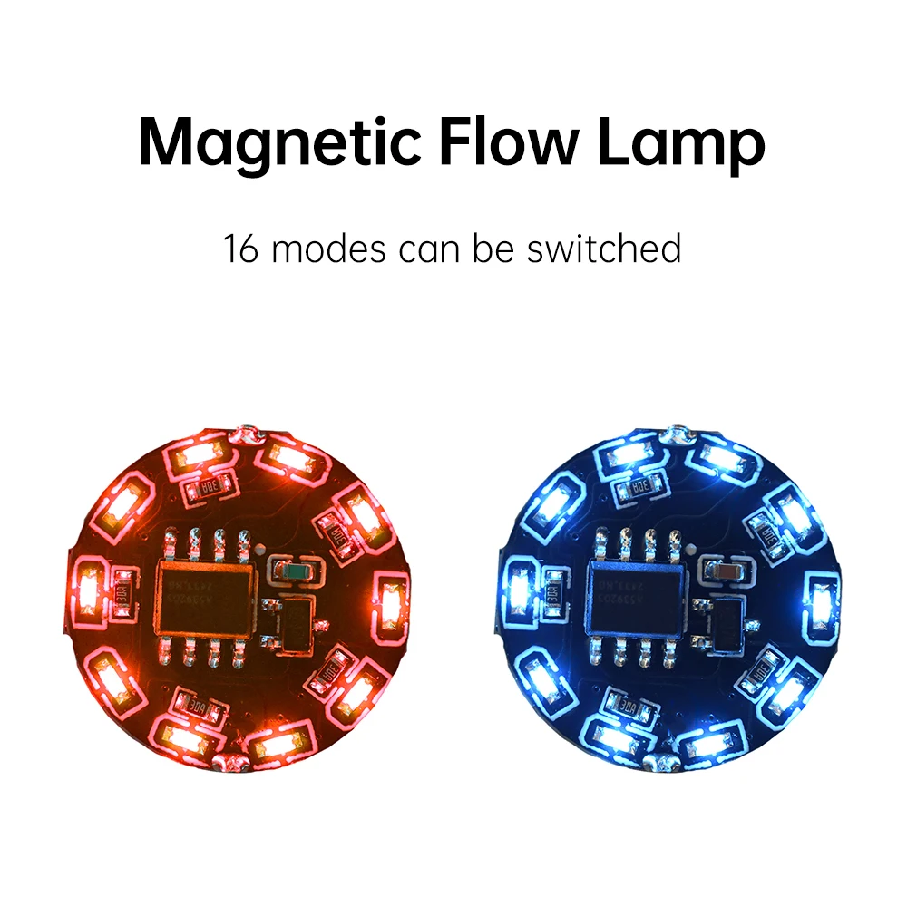 ﻿Mini 16Modes LED Magnetic Light Switch Control Flow Lights Wireless Lamp Toys Robot Model Magnetic Induction Switch w Battery
