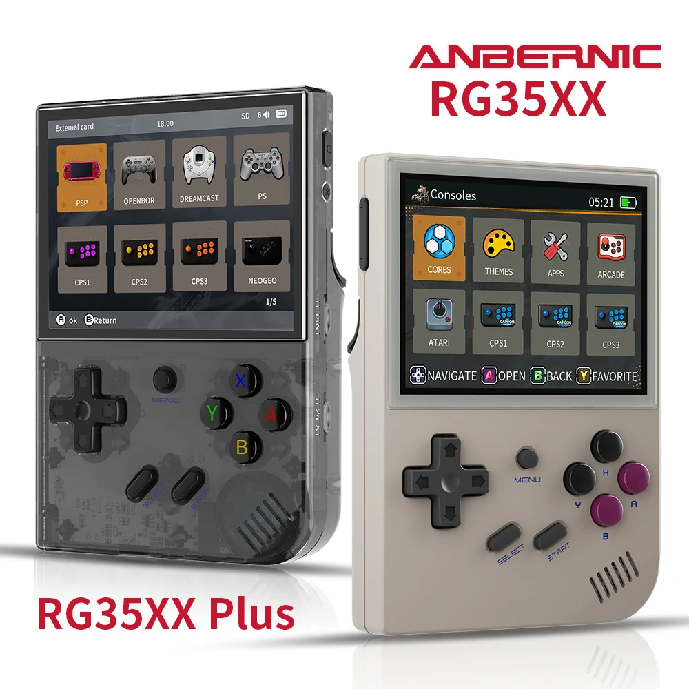 ANBERNIC RG35XX Plus/RG35XX Retro Handheld Game Console 3.5″ IPS Screen Linux Portable Video Game Player Support HD-M-I TV Outpu