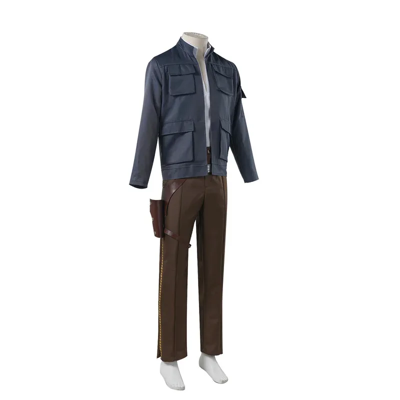 

SW Han Solo Косплей Костюм Рубашка Топ и Брюки с Плащом Хэллоуин Маскарад Одеваются Карнавальные Вечерние Наряды для Мужчин lf[5