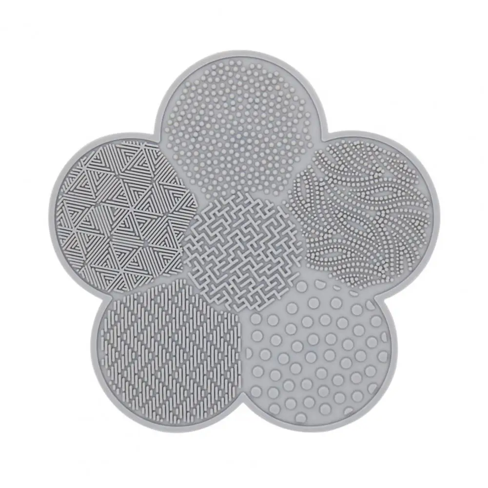 Silicone Scrub Pad com ventosa, escova de flores, ferramenta fácil para escovas de pó solto, macio, sem esforço para cozinha