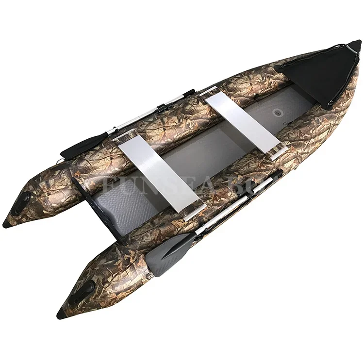 

12ft 2 person CAMO inflatable fishing kayak 365 with air mat floor