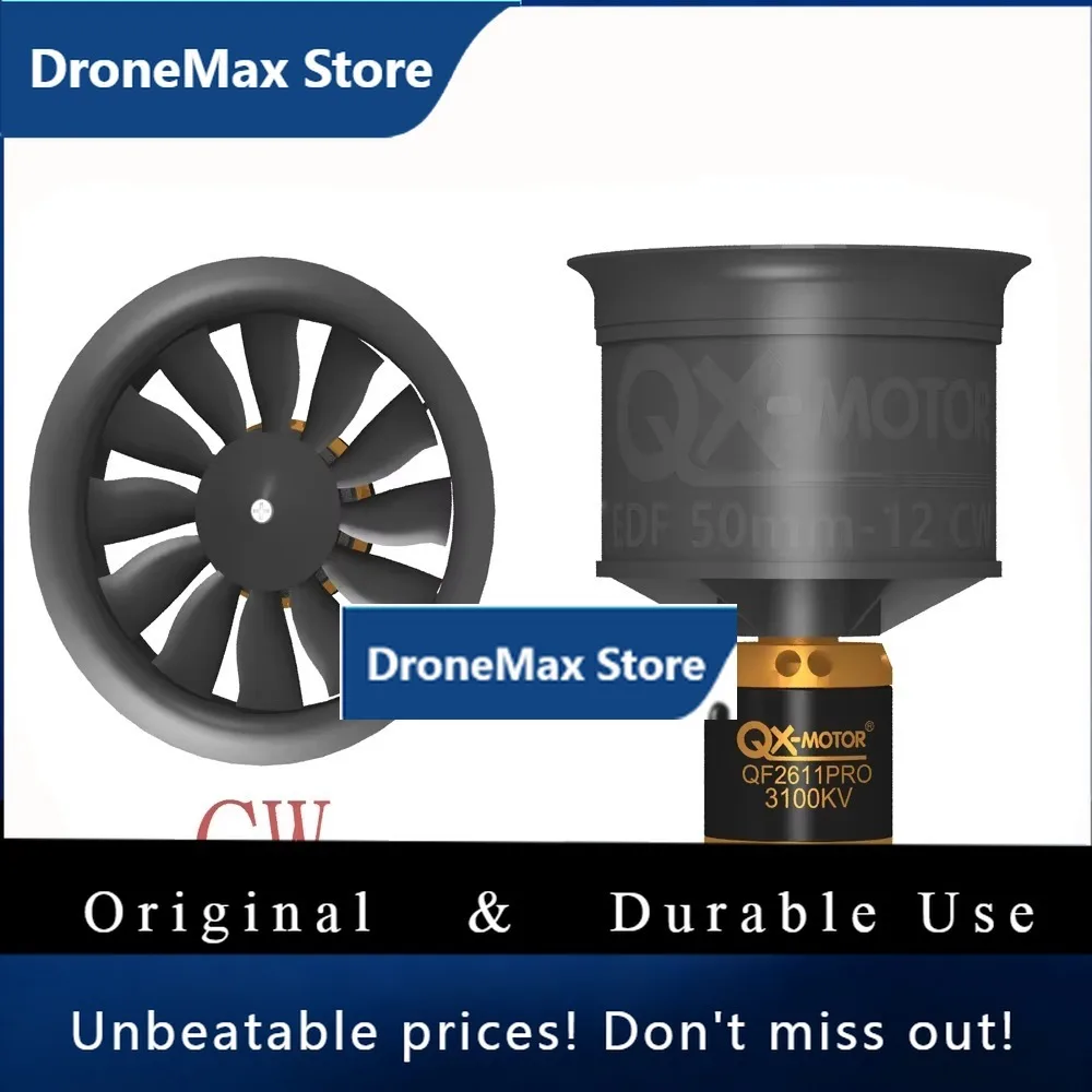 DroMaQX-MOTOR QF2611PRO 50mm EDF CW CCW 12 Blades Fan Ducted Fan With Brushless Motor For Jet Helicopter Drone Fixed-wing Parts