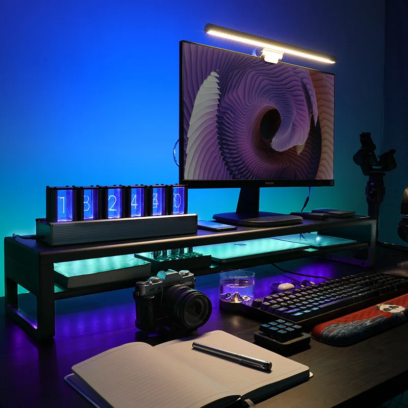 Office computer dual monitor heightening rack USB multi-function screen desktop storage pad