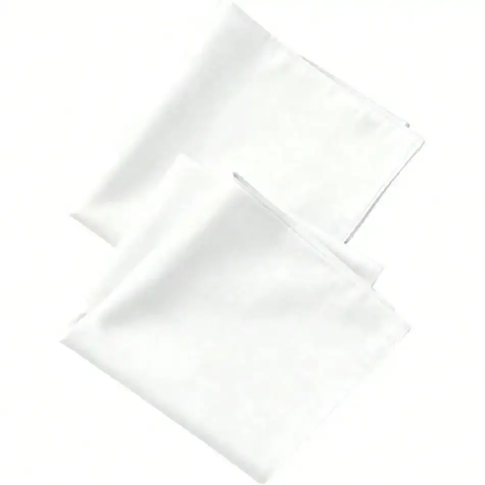 

2Pcs Silk-Like Handkerchief Set, Formal Pocket Squares Large Size 20x20 Inches, Solid Color For Weddings Men And Women